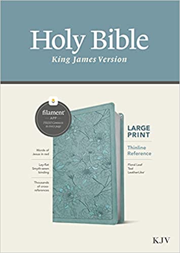 KJV Thinline Reference Large Print Filament Bible Teal Leatherlike