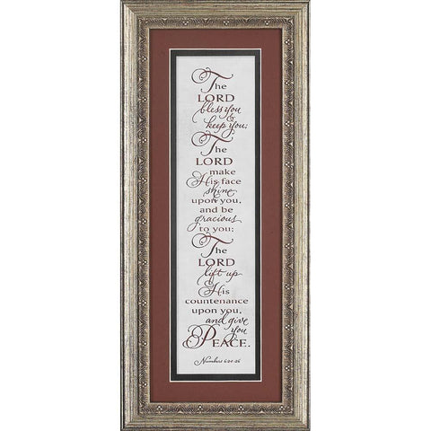Lord Bless Numbers 6:24-26 Brushed Silver Frame
