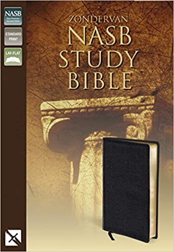 NASB Study Black Bonded Leather Bible