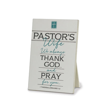 METAL PLAQUE THANK YOU PASTOR'S WIFE CREAM