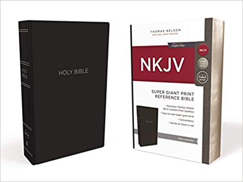 NKJV Super Giant Print Reference Bible Black Leatherlook