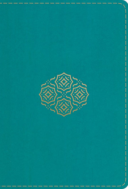 ESV Large Print Compact Bible Teal Bouquet Design Leather Like